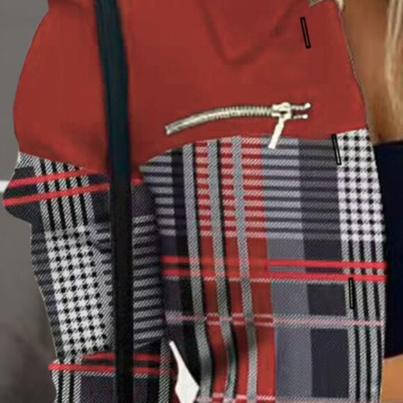 Printed Button-Up Zip Detail Shacket - Picture 3 of 3